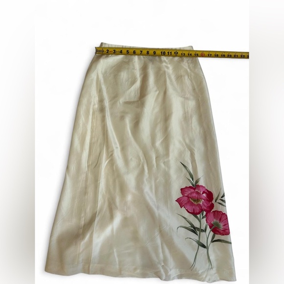 Ann Taylor 100% Silk Cottagecore Fairy Floral Maxi Skirt - Size 8 - Picture 6 of 8
